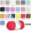 Katech Pure Cotton Yarn for Crocheting & Knitting–Soft Sport Weight CYC #2, 6 Skeins (50g Each, 300g Total), Ideal Crochet Yarn for Dishcloths, Baby Clothes, Socks, Lightweight Scarves（Soft White）(Bright Red)