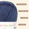 Katech Pure Cotton Yarn for Crocheting & Knitting–Soft Sport Weight CYC #2, 6 Skeins (50g Each, 300g Total), Ideal Crochet Yarn for Dishcloths, Baby Clothes, Socks, Lightweight Scarves（Soft White）(Navy)