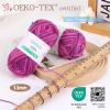 Katech Pure Cotton Yarn for Crocheting & Knitting–Soft Sport Weight CYC #2, 6 Skeins (50g Each, 300g Total), Ideal Crochet Yarn for Dishcloths, Baby Clothes, Socks, Lightweight Scarves（Soft White）(Berry Sunset)