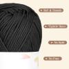 Katech Pure Cotton Yarn for Crocheting & Knitting–Soft Sport Weight CYC #2, 6 Skeins (50g Each, 300g Total), Ideal Crochet Yarn for Dishcloths, Baby Clothes, Socks, Lightweight Scarves（Soft White）(Black)