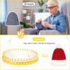 Katech Round Knitting Looms Set 14 cm Diameter Blue Plastic Weaving Looms Scarf Hats Making Tools DIY Crocheting Handmade Craft Kit with a Crochet Hook and Needle for Knitting Lovers (Blue)(Yellow (29 cm / 11.4 inch))
