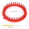 Katech Round Knitting Looms Set 14 cm Diameter Blue Plastic Weaving Looms Scarf Hats Making Tools DIY Crocheting Handmade Craft Kit with a Crochet Hook and Needle for Knitting Lovers (Blue)(Red (19 cm / 7.5 inch))