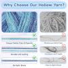 Katech Sparkle Ombre Yarn for Crocheting-3 Pack of 100g/3.53oz-#4 Medium-Glitter Rainbow Yarn for Crocheting, Durable Gradient Hollow Crochet Yarns for Bag, Carpet, Cushion, Doll, Dishcloth(Blue)(Blue Ombre)