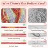 Katech Sparkle Ombre Yarn for Crocheting-3 Pack of 100g/3.53oz-#4 Medium-Glitter Rainbow Yarn for Crocheting, Durable Gradient Hollow Crochet Yarns for Bag, Carpet, Cushion, Doll, Dishcloth(Blue)(Red Ombre)