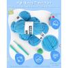 Katech T-Shirt Yarn in Pink for Crocheting, 4x100g/130yds Elastic Fabric Kit for Knitting & Hand DIY Projects, Home Decor(blue)