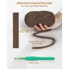 Katech T-Shirt Yarn in Pink for Crocheting, 4x100g/130yds Elastic Fabric Kit for Knitting & Hand DIY Projects, Home Decor(brown)