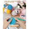 Katech T-Shirt Yarn in Pink for Crocheting, 4x100g/130yds Elastic Fabric Kit for Knitting & Hand DIY Projects, Home Decor(green floral)
