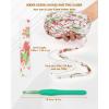 Katech T-Shirt Yarn in Pink for Crocheting, 4x100g/130yds Elastic Fabric Kit for Knitting & Hand DIY Projects, Home Decor(green floral)
