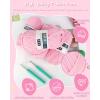Katech T-Shirt Yarn in Pink for Crocheting, 4x100g/130yds Elastic Fabric Kit for Knitting & Hand DIY Projects, Home Decor(pink)