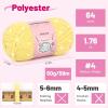 Katech Velvet Chenille Yarn for Crocheting-6 Pack of 50g/1.76oz-4 Medium (Worsted), Sparkle Chenille Yarn for Knitting, Fluffy Plush Baby Yarns for Blankets, Stuffed Animals, Scarves(Bright Yellow)(Bright Yellow)