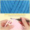 Katech Velvet Chenille Yarn for Crocheting-6 Pack of 50g/1.76oz-4 Medium (Worsted), Sparkle Chenille Yarn for Knitting, Fluffy Plush Baby Yarns for Blankets, Stuffed Animals, Scarves(Bright Yellow)(Deep Blue)