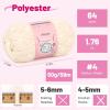 Katech Velvet Chenille Yarn for Crocheting-6 Pack of 50g/1.76oz-4 Medium (Worsted), Sparkle Chenille Yarn for Knitting, Fluffy Plush Baby Yarns for Blankets, Stuffed Animals, Scarves(Bright Yellow)(Skin)