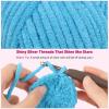 Katech Velvet Chenille Yarn for Crocheting-6 Pack of 50g/1.76oz-4 Medium (Worsted), Sparkle Chenille Yarn for Knitting, Fluffy Plush Baby Yarns for Blankets, Stuffed Animals, Scarves(Bright Yellow)(Light Blue)