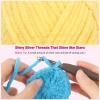 Katech Velvet Chenille Yarn for Crocheting-6 Pack of 50g/1.76oz-4 Medium (Worsted), Sparkle Chenille Yarn for Knitting, Fluffy Plush Baby Yarns for Blankets, Stuffed Animals, Scarves(Bright Yellow)(Bright Yellow)