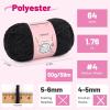 Katech Velvet Chenille Yarn for Crocheting-6 Pack of 50g/1.76oz-4 Medium (Worsted), Sparkle Chenille Yarn for Knitting, Fluffy Plush Baby Yarns for Blankets, Stuffed Animals, Scarves(Bright Yellow)(Deep Black)
