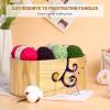 Katech Wooden Yarn Bowl for Knitting, Yarn Holder for Crocheting with 3 Holes, Extra Large Crochet Bowls Wool Storage for Knitter & Crocheter Tangle-Free Crafting, Gifts for Yarn Lovers-11″ x6″ x4.7″