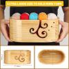 Katech Wooden Yarn Bowl for Knitting, Yarn Holder for Crocheting with 3 Holes, Extra Large Crochet Bowls Wool Storage for Knitter & Crocheter Tangle-Free Crafting, Gifts for Yarn Lovers-11″ x6″ x4.7″