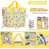 Katech Yarn Storage Bag-Large Capacity Knitting Crochet Bag Organizer-Multipocket Portable Crochet Yarn Storage Organizer for Crocheting Project, Knitting Needles, Crochet Hooks and Yarn(yellow lemon)