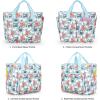 Katech Yarn Storage Bag-Large Capacity Knitting Crochet Bag Organizer-Multipocket Portable Crochet Yarn Storage Organizer for Crocheting Project, Knitting Needles, Crochet Hooks and Yarn(blue cat)