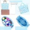 Katech Yarn Storage Bag-Large Capacity Knitting Crochet Bag Organizer-Multipocket Portable Crochet Yarn Storage Organizer for Crocheting Project, Knitting Needles, Crochet Hooks and Yarn(blue floral)
