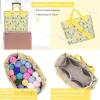 Katech Yarn Storage Bag-Large Capacity Knitting Crochet Bag Organizer-Multipocket Portable Crochet Yarn Storage Organizer for Crocheting Project, Knitting Needles, Crochet Hooks and Yarn(yellow lemon)