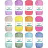 Katech 100 Percent Cotton Yarn for Crocheting & Knitting–12-Color of 137 Yards/1.76 oz Baby Cotton Yarn Sport Weight CYC #2-Soft & Breathable-Ideal for Dishcloths, Baby Clothes, Potholders & Crafts(A)