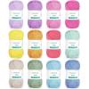 Katech 1OO% Cotton Yarn for Crocheting & Knitting–12-Color of 137 Yards/1.76 oz Baby Cotton Yarn Sport Weight CYC #2-Soft & Breathable-Ideal for Dishcloths, Baby Clothes, Potholders(D)
