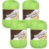 Katech 1OO% Mercerized Cotton Yarn for Crocheting & Knitting–Soft Sport Weight CYC #2, 4 Pcs 3.52 Oz (100g)/273 Yd (250m), Ideal Crochet Yarn for Blankets, Clothes, Opera Cape, Bags, Dishcloth (A)(Grass green)