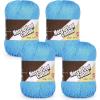 Katech 1OO% Mercerized Cotton Yarn for Crocheting & Knitting–Soft Sport Weight CYC #2, 4 Pcs 3.52 Oz (100g)/273 Yd (250m), Ideal Crochet Yarn for Blankets, Clothes, Opera Cape, Bags, Dishcloth (A)(Light blue)