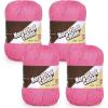 Katech 1OO% Mercerized Cotton Yarn for Crocheting & Knitting–Soft Sport Weight CYC #2, 4 Pcs 3.52 Oz (100g)/273 Yd (250m), Ideal Crochet Yarn for Blankets, Clothes, Opera Cape, Bags, Dishcloth (A)(Rose pink)
