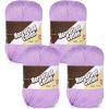 Katech 1OO% Mercerized Cotton Yarn for Crocheting & Knitting–Soft Sport Weight CYC #2, 4 Pcs 3.52 Oz (100g)/273 Yd (250m), Ideal Crochet Yarn for Blankets, Clothes, Opera Cape, Bags, Dishcloth (A)(Light purple)