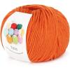 Katech 20 Skeins Cotton Yarn for Crocheting-55% Cotton 45% Acrylic-4 Medium (Worsted)-Super Soft Milk Cotton Yarn-Great Crochet and Knitting Starter Kit for Colorful Craft(Orange)