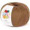 Katech 20 Skeins Cotton Yarn for Crocheting-55% Cotton 45% Acrylic-4 Medium (Worsted)-Super Soft Milk Cotton Yarn-Great Crochet and Knitting Starter Kit for Colorful Craft(Brown)