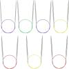 Katech 24 inch (60cm) Circular Knitting Needles Set, 2.75mm-5.00mm Stainless Steel Knitting Needles with Cables, 7 Sizes Round Needle for Sweaters, Hats, Socks, Scarves(16IN)