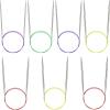 Katech 24 inch (60cm) Circular Knitting Needles Set, 2.75mm-5.00mm Stainless Steel Knitting Needles with Cables, 7 Sizes Round Needle for Sweaters, Hats, Socks, Scarves(24IN)