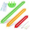 Katech 3 pcs Rectangle Knitting Looms Set Dense Pegs Loom Knitter Different Sizes Colorful Plastic Weaving Looms Set DIY Yarn Weaving Kits with a Crochet Hook and Needle (Color is Random)(3pcs Set (Sparse Pegs))
