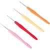Katech 4pcs Small Sizes Crochet Hooks, 1.0mm, 1.25mm, 1.5mm, 1.75mm Lace Crochet Hook Ergonomic Handle, Smooth Crochet Needles for Dreadlocks Hair, Fine Work, Lace Knitting (Color is Random)