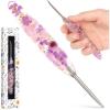 Katech 5.0mm Crochet Hook for Arthritic Hands, Hand-Polished Stainless Steel Ergonomic Crochet Hooks with Customized Sparkle Dried Floral Grip, Soft Tapered Hook-Crochet Gift for Beginner & Crocheter(3.5mm)