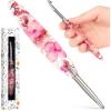 Katech 5.0mm Crochet Hook for Arthritic Hands, Hand-Polished Stainless Steel Ergonomic Crochet Hooks with Customized Sparkle Dried Floral Grip, Soft Tapered Hook-Crochet Gift for Beginner & Crocheter(6.5mm)