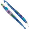Katech 5mm Crochet Hooks with Floral Pattern-Elegant &Unique Crochet Needles-Longer Smooth Glide Crocheting Hook for Arthritic Hands, Beginners & Professional Ideal Crochet Gift(H)(9.0mm)