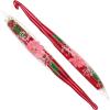 Katech 5mm Crochet Hooks with Floral Pattern-Elegant &Unique Crochet Needles-Longer Smooth Glide Crocheting Hook for Arthritic Hands, Beginners & Professional Ideal Crochet Gift(H)(8.0mm)