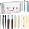 Katech Air-Dry Clay Kit for Adults-Pottery Clay 2.2LBs with 23 Pcs Ceramics Clay Sculpting Tool Set-All-Purpose Modeling Clay-No Cracking Air Clay-Ideal for Beginners and Professionals (White)