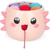 Katech Axolotl Yarn Bowl for Knitting, Yarn Holder for Crocheting, Extra Large Cute Crochet Bowls Wool Storage for Knitter & Crocheter Tangle-Free Crafting, Gifts for Crocheters Knitter(pink)