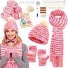 Katech Beginner Knitting Kit – Learn to Knit Kit for Adults & Kids – Complete Hat, Scarf, Gloves Starter Kit with Step-by-Step Instructions(colorful)