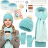 Katech Beginner Knitting Kit – Learn to Knit Kit for Adults & Kids – Complete Hat, Scarf, Gloves Starter Kit with Step-by-Step Instructions(gradient)