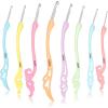 Katech Crochet Hooks 8 Pieces Different Sizes (2.5mm-6.0mm) Smooth Knitting Needles Ergonomic Handle Retro Fancy Crochet Needle Hand DIY Crafts Yarn Weaving Tools for Crochet Lovers(Multicolor)