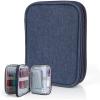 Katech Crochet Hooks Case – Portable Travel Storage Bag with Zipper, Web Pocket, and Holder Slots for Various Crochet Needles (Blue)(Blue)