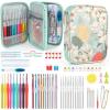 Katech Crochet Hooks Kit with Case, 85-Piece Crochet Hooks Set, Ergonomic Crochet Hook Crochet Needles Weave Yarn Kits DIY Hand Knitting Art Tools for Beginners and Experienced Lovers(Green)