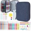Katech Crochet Kit for Beginners, Beginner Crochet Kit for Adults-Crochet Kits Includes Crochet Hooks Knitting Bag Crochet Yarn for Crocheting Instruction Knitting Kit Crochet Supplies Gift(Blue)