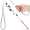 Katech Ergonomic Crochet Hook, Aluminum Soft Grip Crochet Hooks for Beginners and Arthritic Hands, Soft Clay Crochet Needle with Cow Motif and Bead Chain-Ideal Gift for Crocheter (8.0mm)(3.5mm)